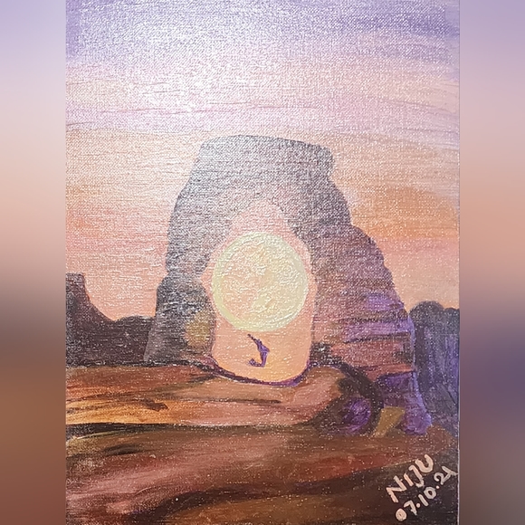 Unframed Acrylic Painting of Arches National Park9x12 Canvas Board
